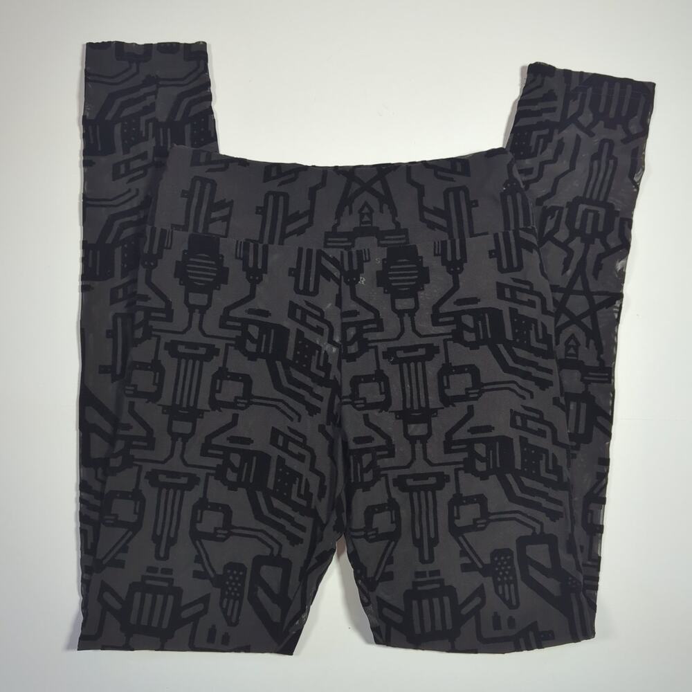 KILLSTAR Lulz Cyberpunk Motherboard Mesh Leggings Black Goth S